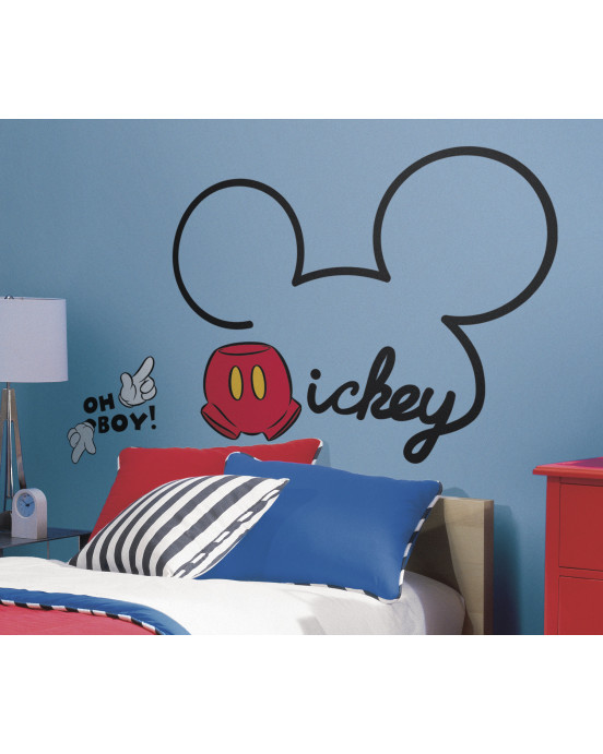 RoomMates. Αυτοκόλλητα τοίχου Mickey υπογραφή.
