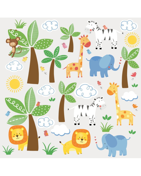 RoomMates. Αυτοκόλλητα τοίχου Ζώα της ζούγκλας.