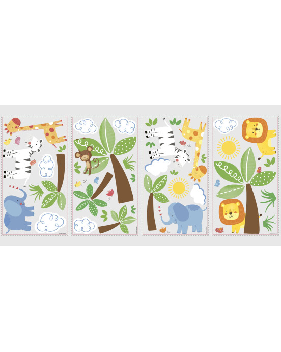 RoomMates. Αυτοκόλλητα τοίχου Ζώα της ζούγκλας.