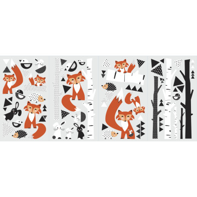 RoomMates. Αυτοκόλλητα τοίχου Δέντρα & αλεπούδες.