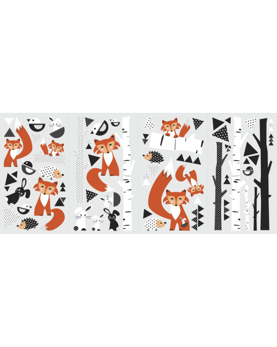 RoomMates. Αυτοκόλλητα τοίχου Δέντρα & αλεπούδες.