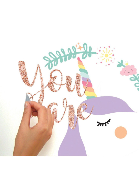 RoomMates. Αυτοκόλλητα τοίχου glitter Μονόκερος.