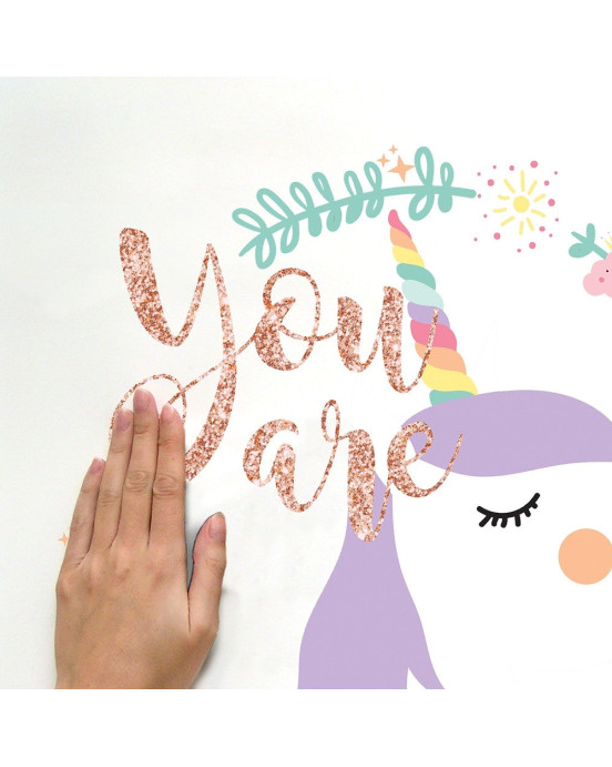 RoomMates. Αυτοκόλλητα τοίχου glitter Μονόκερος.