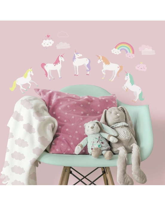 RoomMates. Αυτοκόλλητα τοίχου Μονόκεροι & Ουράνια τόξα.