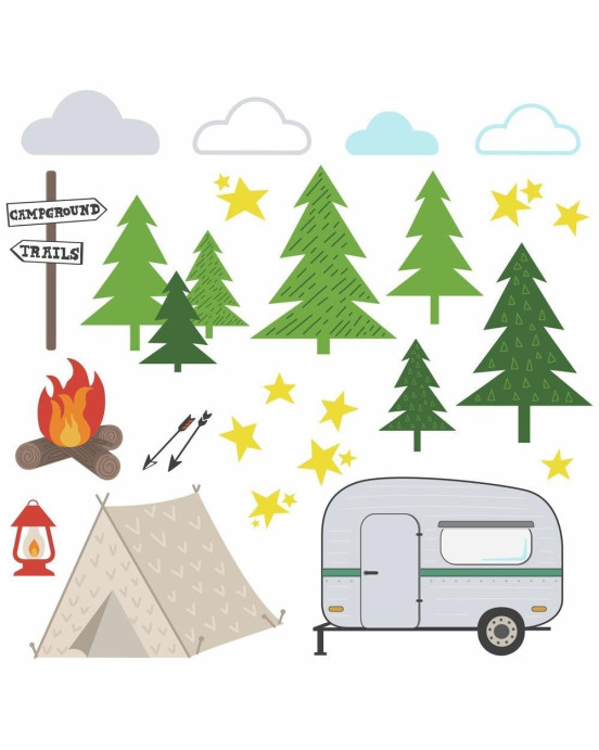 RoomMates. Αυτοκόλλητα τοίχου Camping.