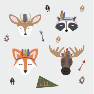 RoomMates. Αυτοκόλλητα τοίχου μεγάλο Ζώα του Δάσους