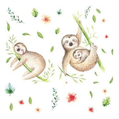 RoomMates. Αυτοκόλλητα τοίχου Βραδύπους στα κλαδιά