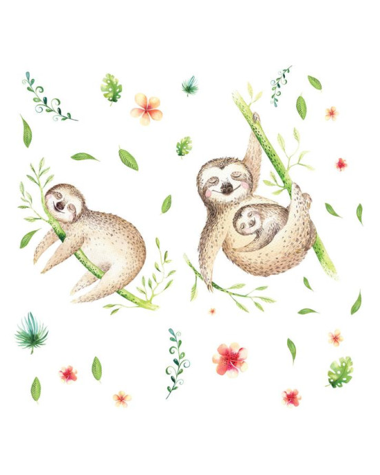 RoomMates. Αυτοκόλλητα τοίχου Βραδύπους στα κλαδιά