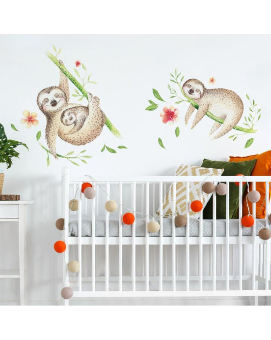 RoomMates. Αυτοκόλλητα τοίχου Βραδύπους στα κλαδιά