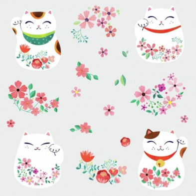 RoomMates. Αυτοκόλλητα τοίχου Γατούλες Ιαπωνίας