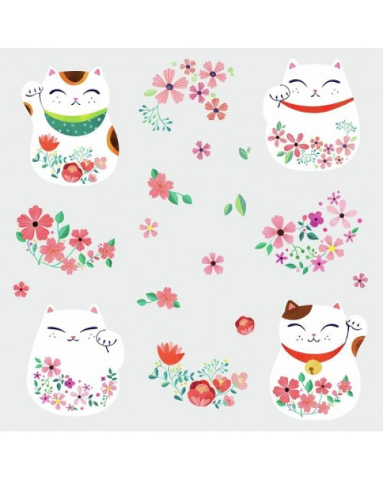 RoomMates. Αυτοκόλλητα τοίχου Γατούλες Ιαπωνίας