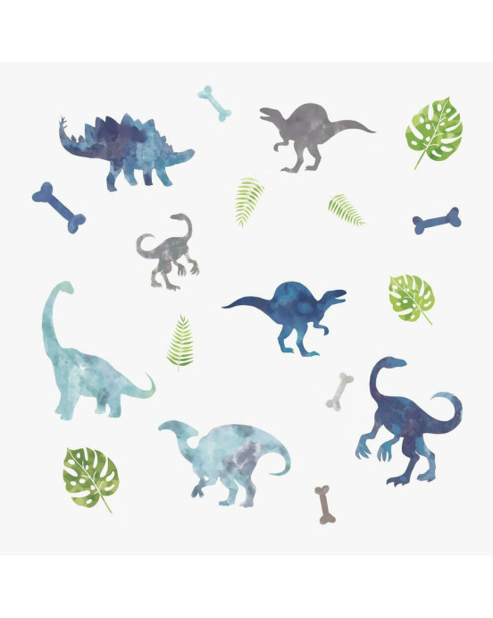 RoomMates. Αυτοκόλλητα τοίχου Δεινόσαυροι με νερομπογιά.