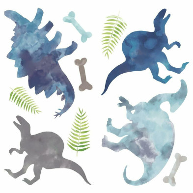 RoomMates. Αυτοκόλλητα τοίχου Δεινόσαυροι με νερομπογιά.