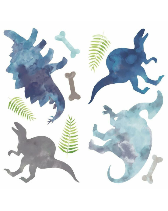 RoomMates. Αυτοκόλλητα τοίχου Δεινόσαυροι με νερομπογιά.