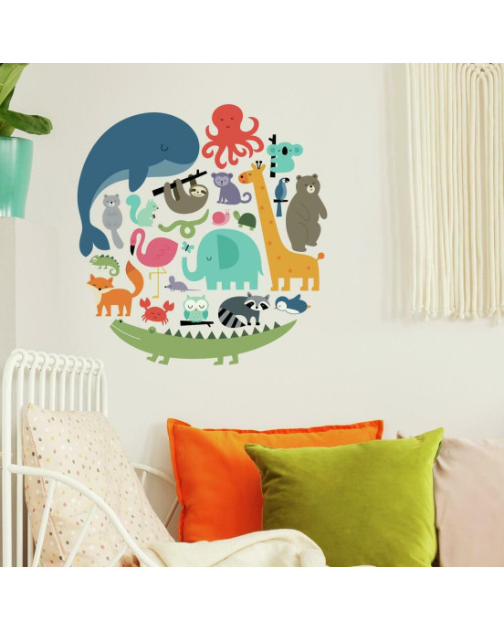 RoomMates. Αυτοκόλλητα τοίχου Ζωάκια-υδρόγειος.