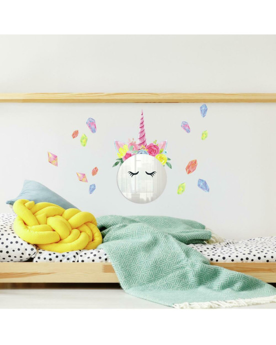 RoomMates. Αυτοκόλλητα τοίχου -καθρέπτης Μονόκερος.