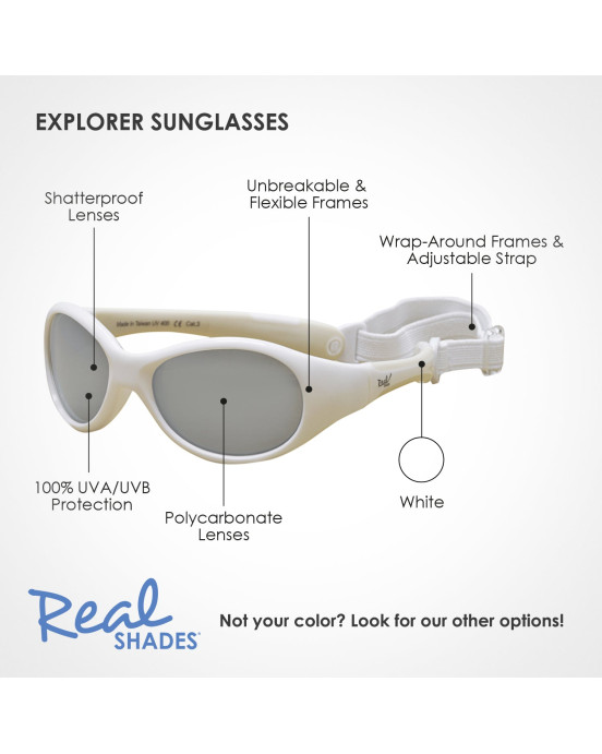 REAL SHADES. Βρεφικά γυαλιά ηλίου Explorer Baby 0-2 ετών White/White