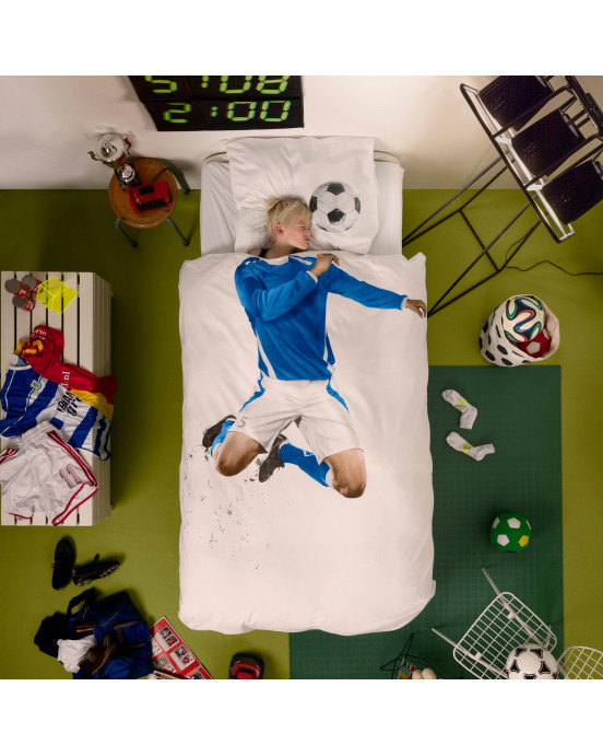 SNURK. Κλινοσκέπασμα Ποδοσφαιριστής 140Χ200 - 50Χ70 (μπλε)