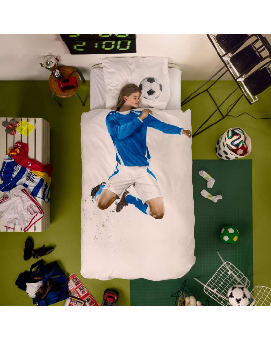 SNURK. Κλινοσκέπασμα Ποδοσφαιριστής 160Χ220 - 50Χ70 (μπλε)