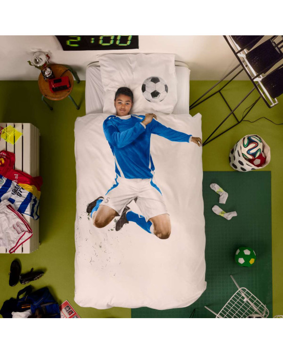 SNURK. Κλινοσκέπασμα Ποδοσφαιριστής 160Χ220 - 50Χ70 (μπλε)