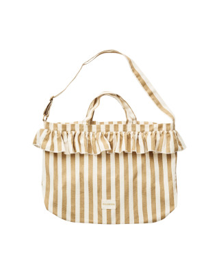 WILDRIDE. Τσάντα ώμου με βολάν Beige Stripe