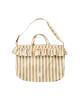 WILDRIDE. Τσάντα ώμου με βολάν Beige Stripe