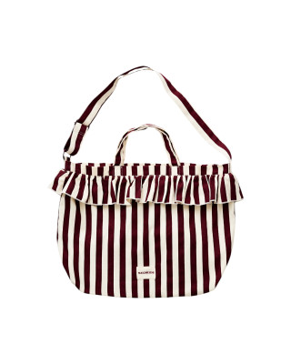 WILDRIDE. Τσάντα ώμου με βολάν Bordeaux Stripe