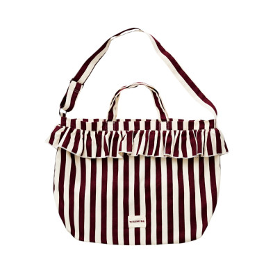 WILDRIDE. Τσάντα ώμου με βολάν Bordeaux Stripe
