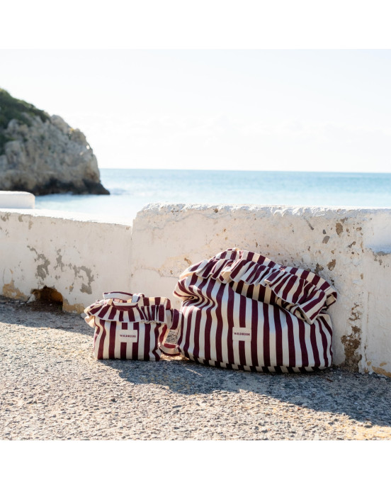 WILDRIDE. Τσάντα ώμου με βολάν Bordeaux Stripe