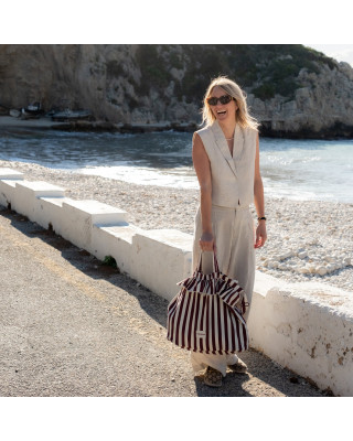 WILDRIDE. Τσάντα ώμου με βολάν Bordeaux Stripe