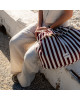 WILDRIDE. Τσάντα ώμου με βολάν Bordeaux Stripe