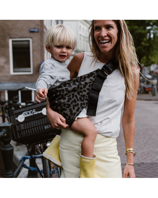 WILDRIDE. Μάρσιπος αγκαλιάς για νήπια Grey Leopard